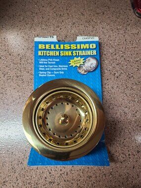 VTG NEW Watts Bellissimo Kitchen Sink Strainer Drain Assembly Gold C645PVD